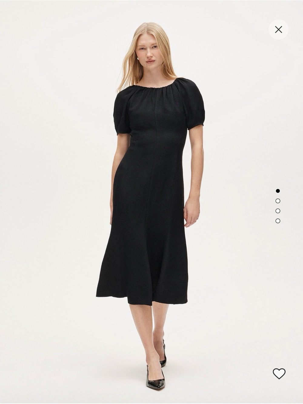 J. Crew Black Puff-Sleeve Midi Dress Boucle